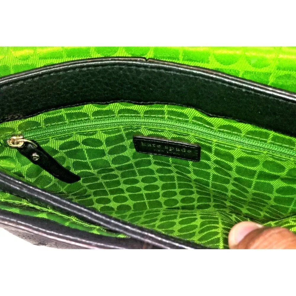 KATE SPADE Double Vanessa York Street Noel Hobo Bag Perforated Leather Black NEW